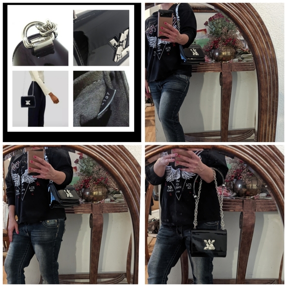 🚨 Sale!🎉HPx2🎉!Louis Vuitton Black Vernis Twist Monogram PM - Picture 15 of 16